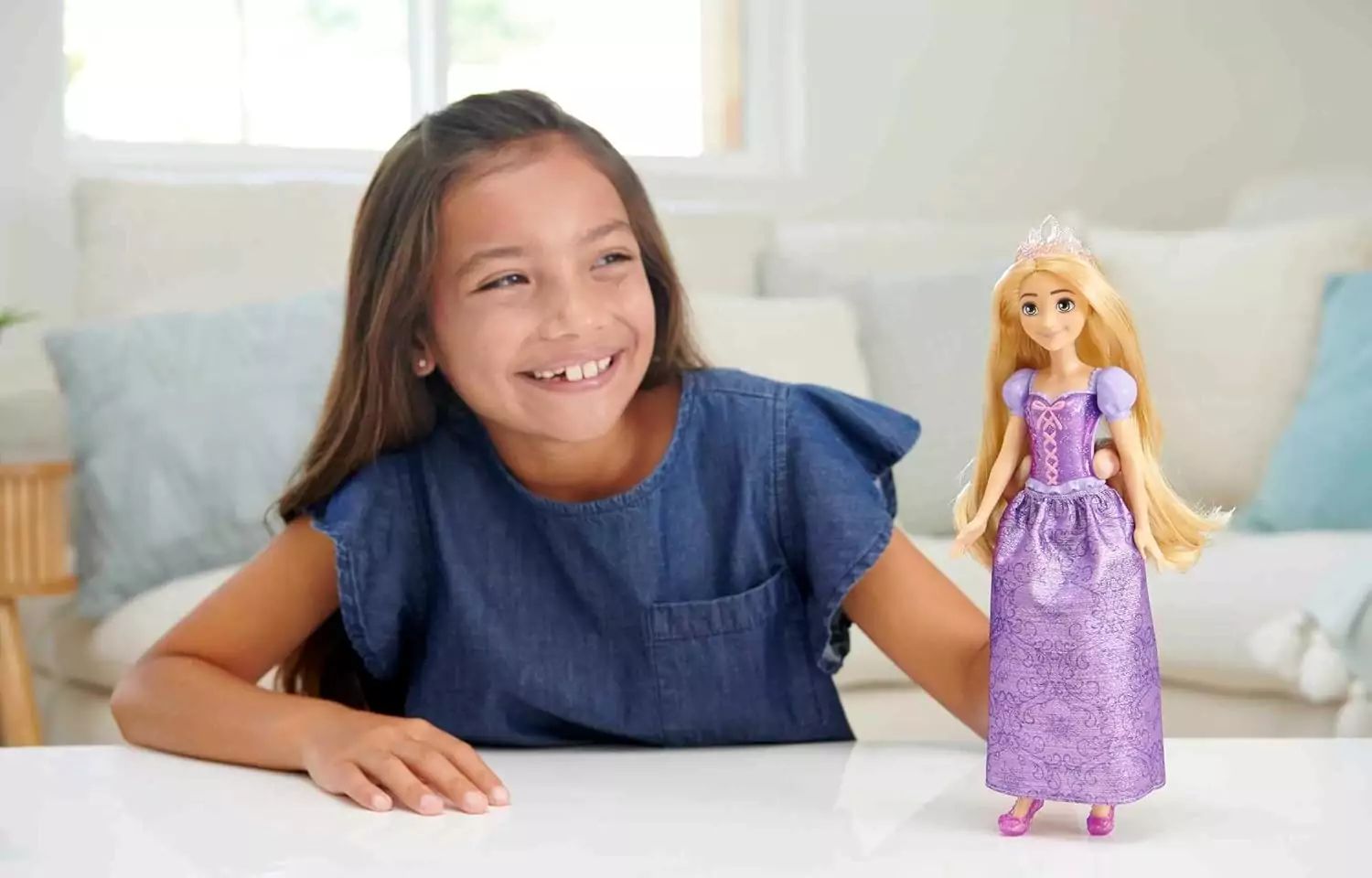 Mattel Disney Princess Rapunzel Doll featuring sparkling fashion, ideal for creative play and inspiring imagination in children.