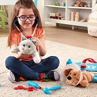 Engage preschoolers with the Melissa & Doug Veterinary Play Set, a vibrant 24-piece pet vet toy designed for interactive and educational learning.