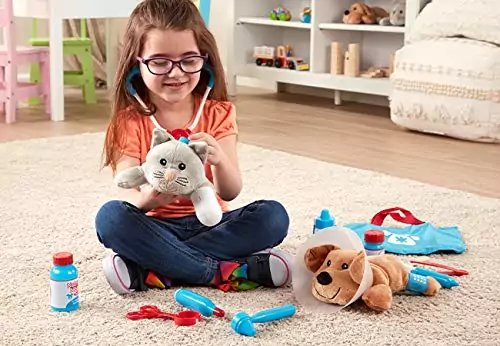 Engage preschoolers with the Melissa & Doug Veterinary Play Set, a vibrant 24-piece pet vet toy designed for interactive and educational learning.