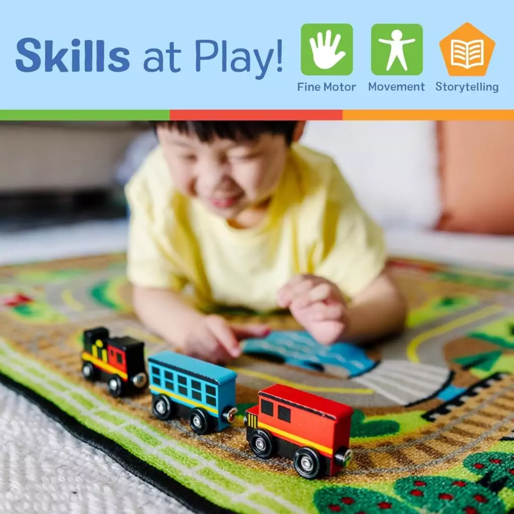 Enhance playtime with the Melissa & Doug Wooden Magnetic Train Set, an 8-piece educational toy designed to boost skill development and creativity.