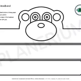 Printable monkey headband craft template for kids.