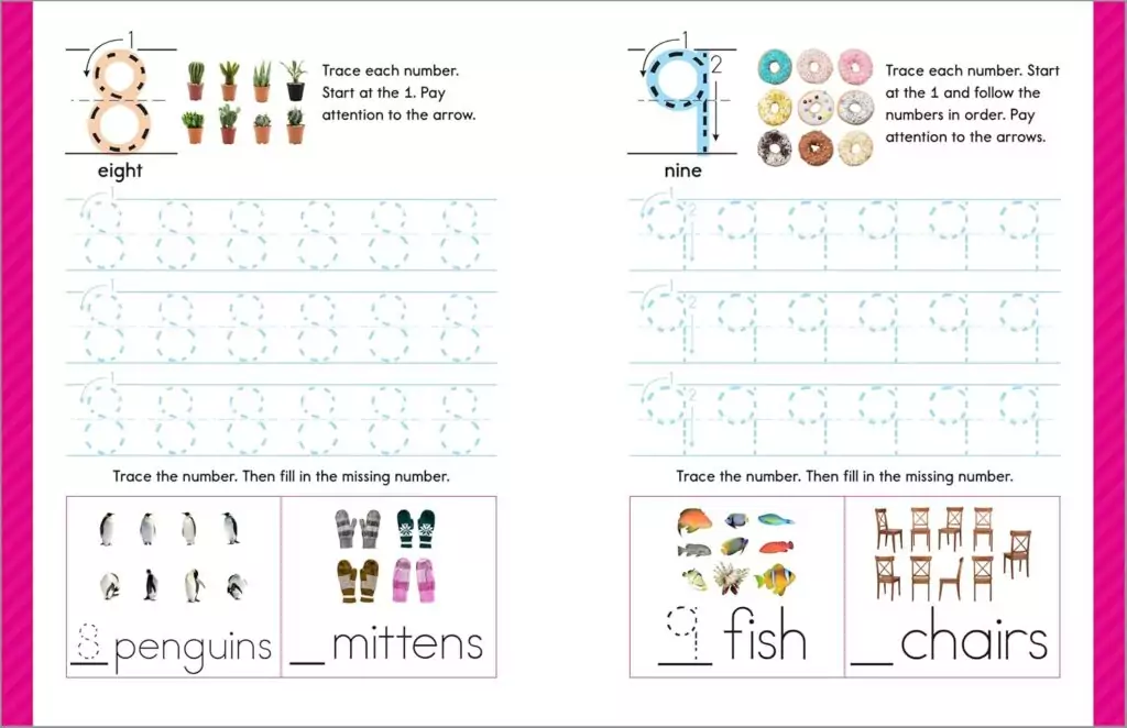 Children's writing workbook for developing pen control and tracing letters, enhancing educational practice and handwriting skills.