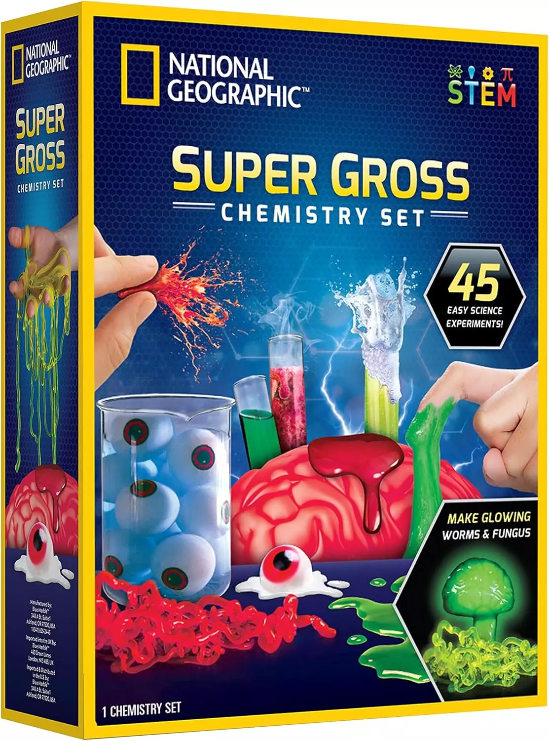 National Geographic Gross Science Kit offers 45 interactive experiments designed for classroom fun and educational STEM learning activities.
