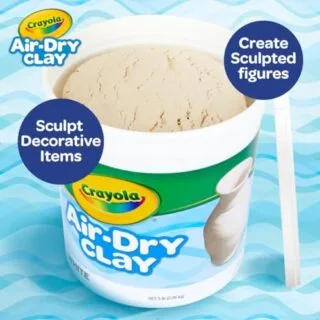 5lb Natural White Air Dry Clay ideal for kids' craft supplies and sculpting projects, offering versatility and ease of use for creative art endeavors.