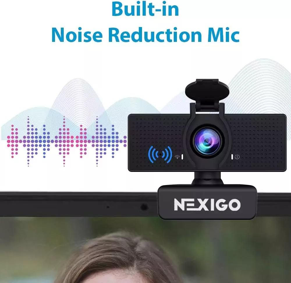 NexiGo N60 1080p HD Webcam: Ideal for Educators with Adjustable Field of View, Built-in Microphone, and Privacy Cover for Online Teaching Sessions