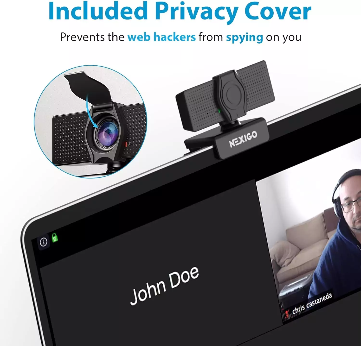 NexiGo N60 1080p HD Camera ideal for educators and professionals, featuring a built-in microphone and adjustable field of view for optimal clarity.