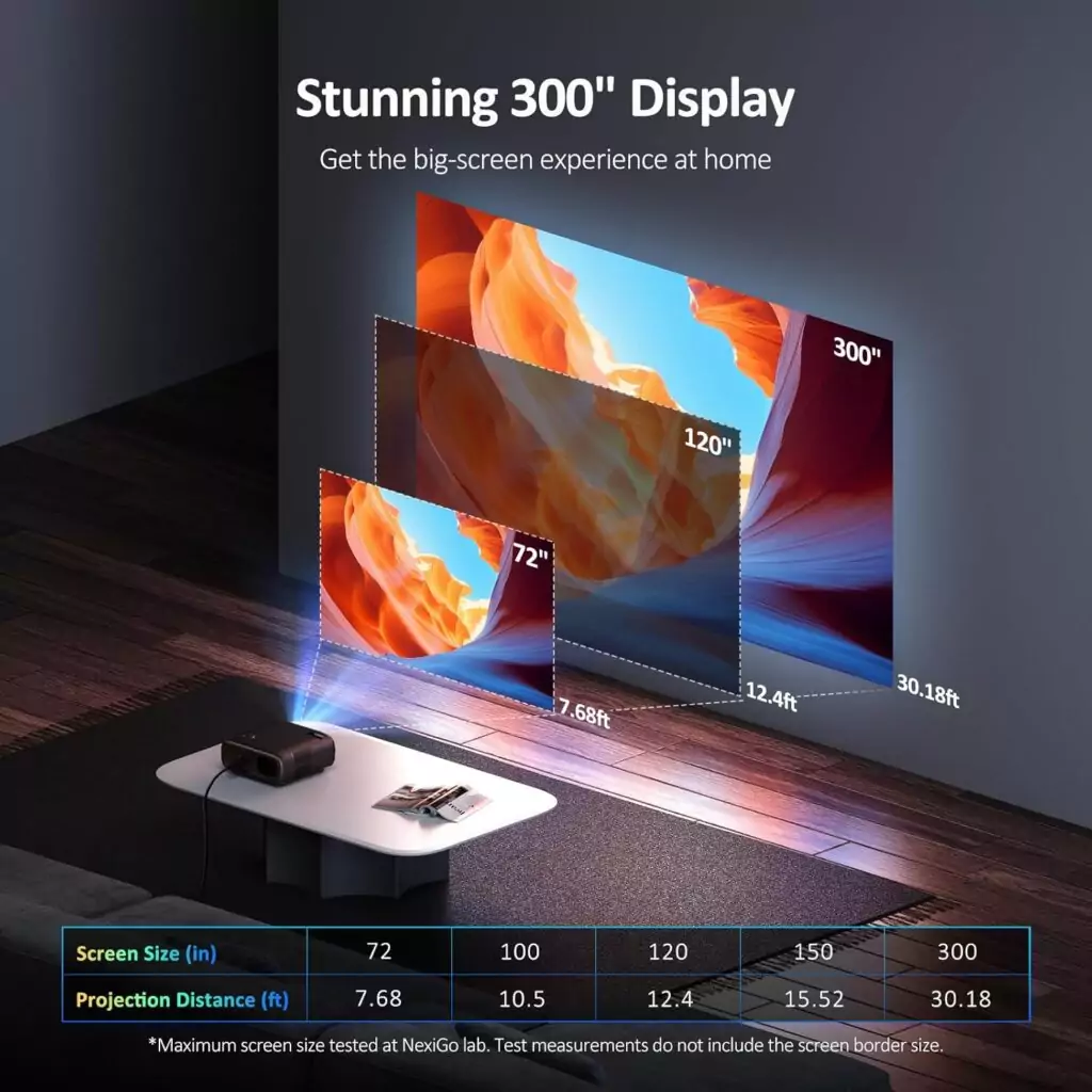 NexiGo PJ40 Projector: D65 Calibrated, Native 1080p & 4K Resolution, Easy Educational Setup, Ideal for Classrooms and Presentations.