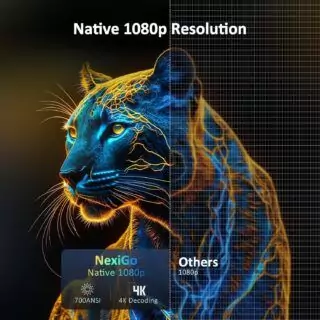 NexiGo PJ40: High-Performance 4K Projector with WiFi and Bluetooth, Designed for Classroom Use, Offering Superior Image Quality and Seamless Connectivity.