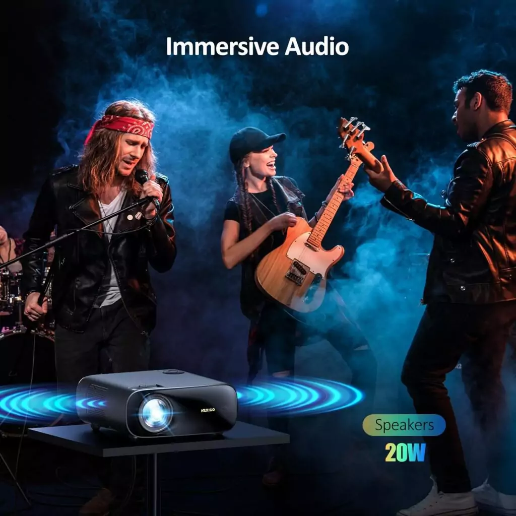 NexiGo PJ40 WiFi Bluetooth Projector - D65 Calibrated, Native 1080p, 4K Ready, Perfect for Classroom and Educational Settings Setup