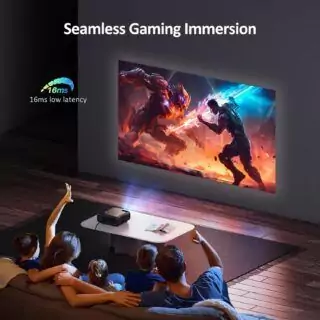 The NexiGo PJ40 projector features WiFi, Bluetooth, and D65 calibration, delivering native 1080p resolution and 4K readiness, perfect for educational use.