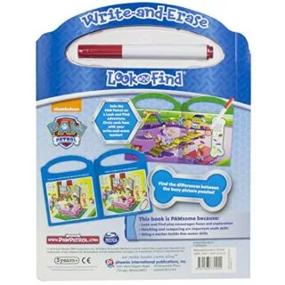 Engage young minds with the Nickelodeon Paw Patrol Activity Book, featuring write and erase pages for fun, interactive learning experiences.