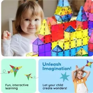Enhance creativity with the PicassoTiles 100-piece magnetic building tiles set, ideal for toddlers and preschool STEM learning through colorful play.