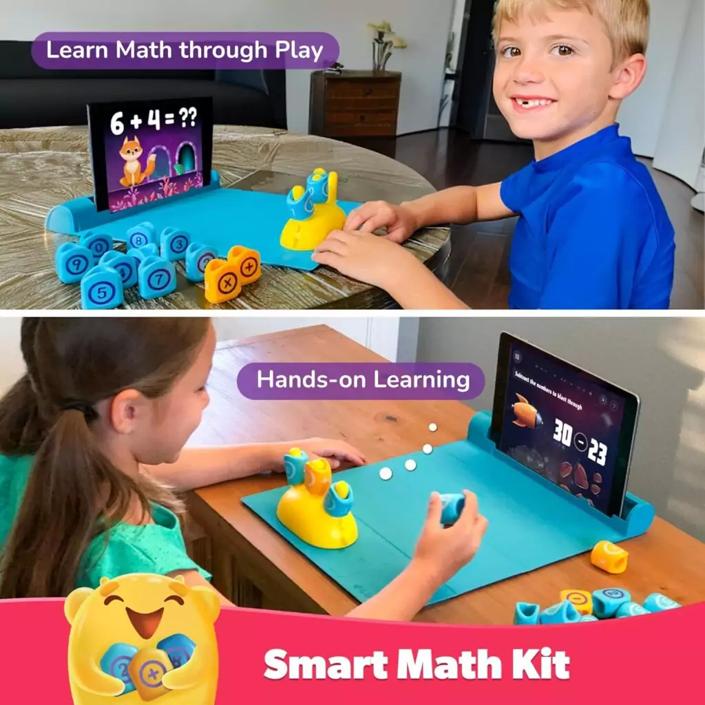Interactive STEM Toy for Children: PlayShifu Plugo Pack combines engaging math, vocabulary, and magnetic block activities for educational play.