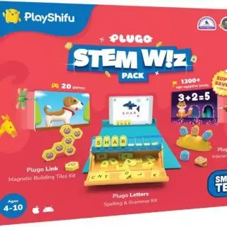 Plugo STEM Pack by PlayShifu: Interactive math and word learning set featuring magnetic blocks for an engaging educational experience.