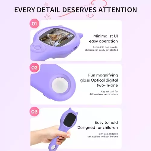 Compact Handheld Microscope for Kids - Perfect Educational Science Kit for Fun Exploration and Interactive Learning