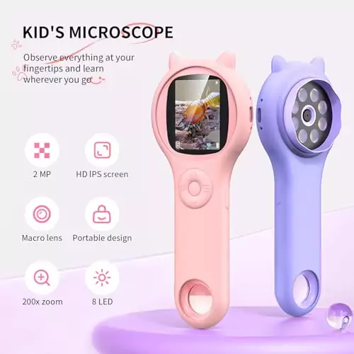 Compact Handheld Microscope for Kids - Ideal Educational Tool for Budding Scientists and Engaging Hands-on Learning Experiences