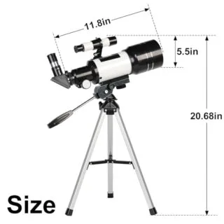 Explore the stars with a portable 70mm refractor telescope, offering 15x-150x zoom, ideal for educational stargazing for both adults and kids.