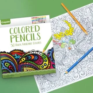 High-Quality Crayola Colored Pencils 50ct Set for Adult Coloring and Art Education – Perfect for Creative Projects and Detailed Artwork.