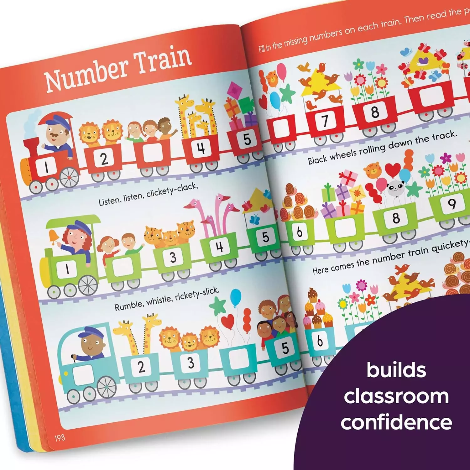 Explore our engaging preschool workbook featuring 256 pages of essential math and language arts activities designed to captivate and educate young learners.