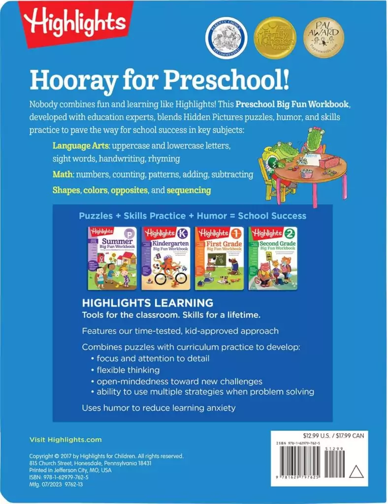 Preschool Learning Workbook: 256 Pages Packed with Math and Language Arts Activities for Kids - Engaging and Colorful Educational Resource