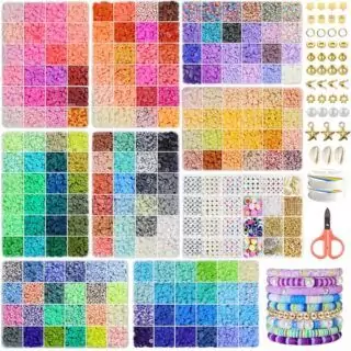 Polymer Beads Bracelet Kit offers 30,000 pieces in 192 vibrant colors, perfect for DIY crafts, jewelry making, and creative workshops.
