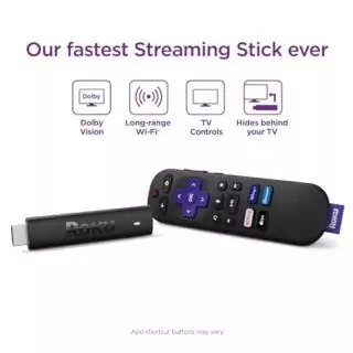 Roku Streaming Stick 4K offers educators a portable HDR streaming solution, featuring a user-friendly voice remote for easy navigation and content access.