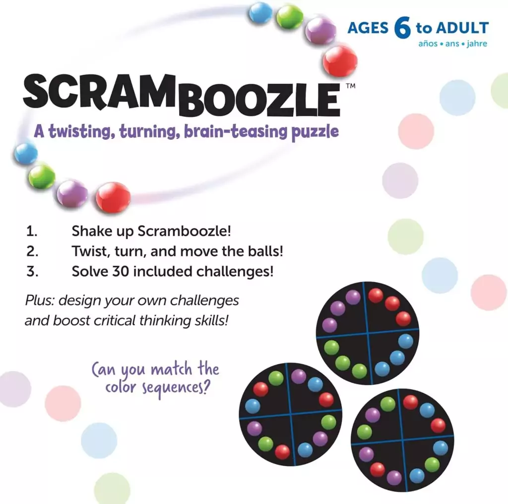 Scramboozle Puzzle Ball: Challenging 3D Brain Teaser for Families and Students, Boosts Critical Thinking and Enhances Problem-Solving Skills