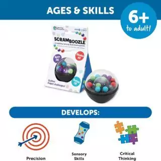 Engage your mind with the 3D Scramboozle Puzzle Ball, an educational brain teaser designed to enhance problem-solving skills and cognitive development.