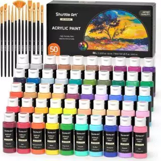 Explore a versatile 50-color acrylic paint set ideal for educators and creative projects, offering vibrant hues for artistic expression and classroom success.