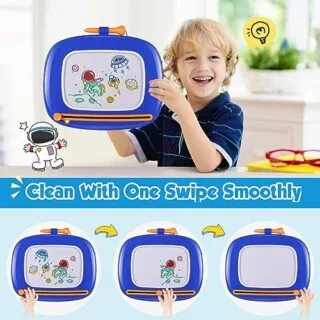 Magnetic Drawing Board: Enhance toddlers' creativity and motor skills with this educational toy, designed for 1-3-year-olds during playtime activities.