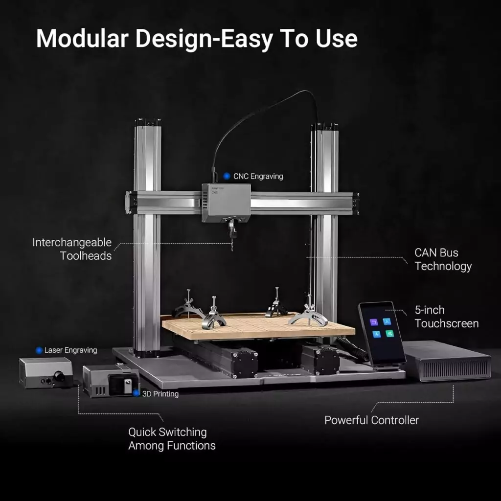 Discover the versatile Snapmaker 2.0 A350T: a multifunctional 3D printer, laser engraver, and CNC ideal for educational workshops and classroom innovation.