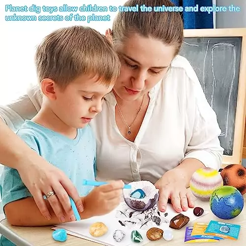Uncover the wonders of space with the Space Exploration Gem Dig Kit. Explore 16 stunning gems and 8 planets, designed to enhance STEM learning.