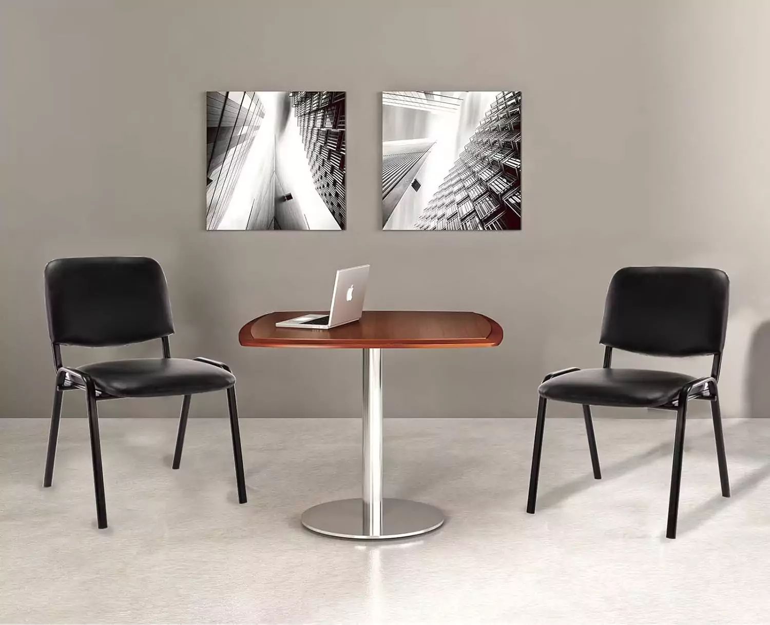 Stackable classroom chairs set ideal for office and meeting rooms, featuring a durable PU leather design for enhanced comfort and flexibility.