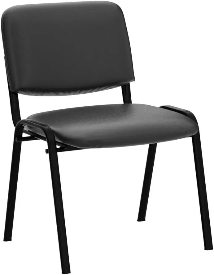 Set of 10 Stackable PU Leather Guest Chairs ideal for office and classroom meetings, offering comfort and space efficiency. Perfect for professional environments.