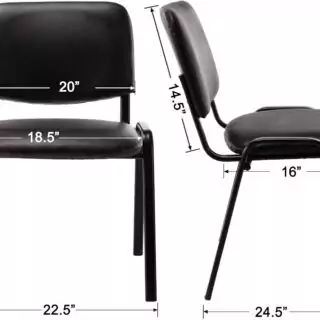 Set of 10 Stackable PU Leather Guest Chairs for Offices, Meeting Rooms, and Classrooms – Durable, Comfortable Seating Solutions for Professional Spaces