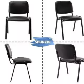 Set of 10 Stackable PU Leather Office Guest Chairs, ideal for meeting rooms and classrooms, offering comfort and space-saving convenience.