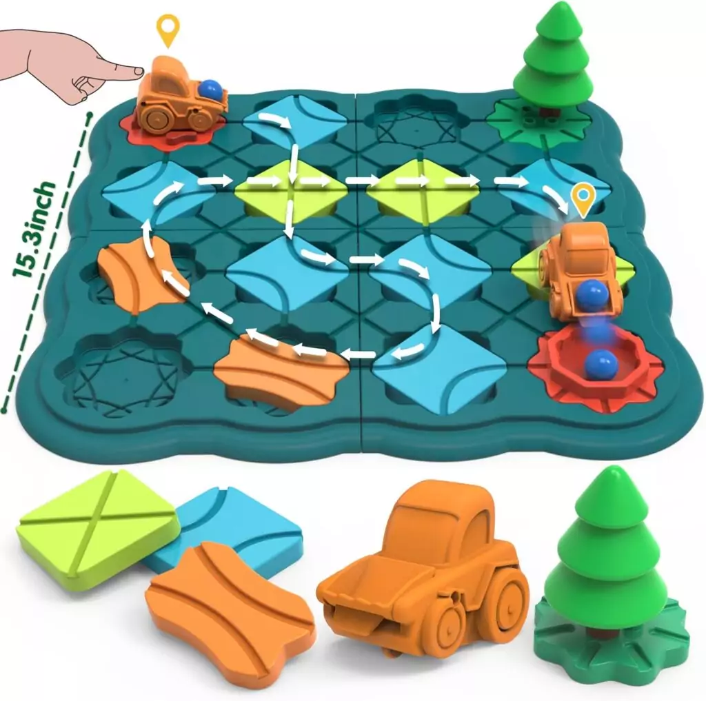 STEM Logic Road Builder Puzzles for Kids 4-7: Engage young minds with fun brain teasers, creativity, and problem-solving skills through educational play.