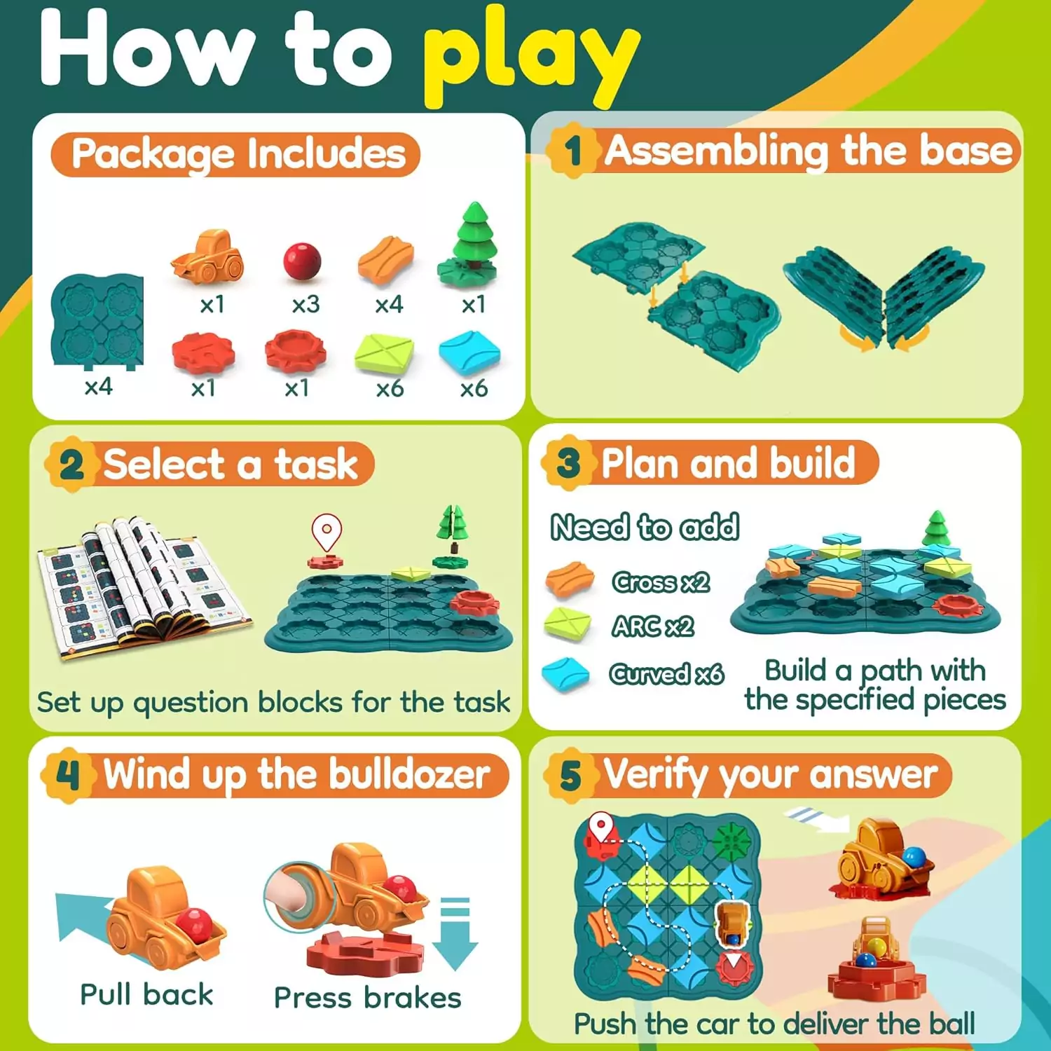 Logic Road Builder Puzzles: Engage Kids with STEM Educational Toys for Creative Play and Problem-Solving Skills Development
