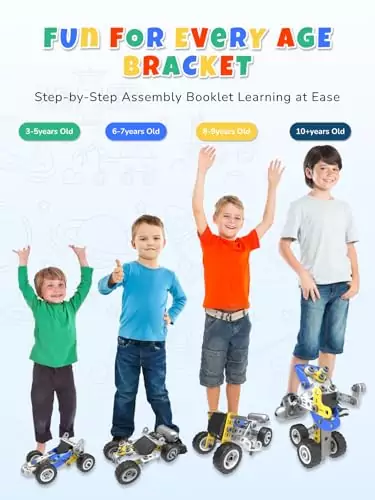 STEM Science Toys for Boys Ages 5-8: Discover educational fun with a 10-in-1 electric building kit, designed to inspire young engineers and inventors.