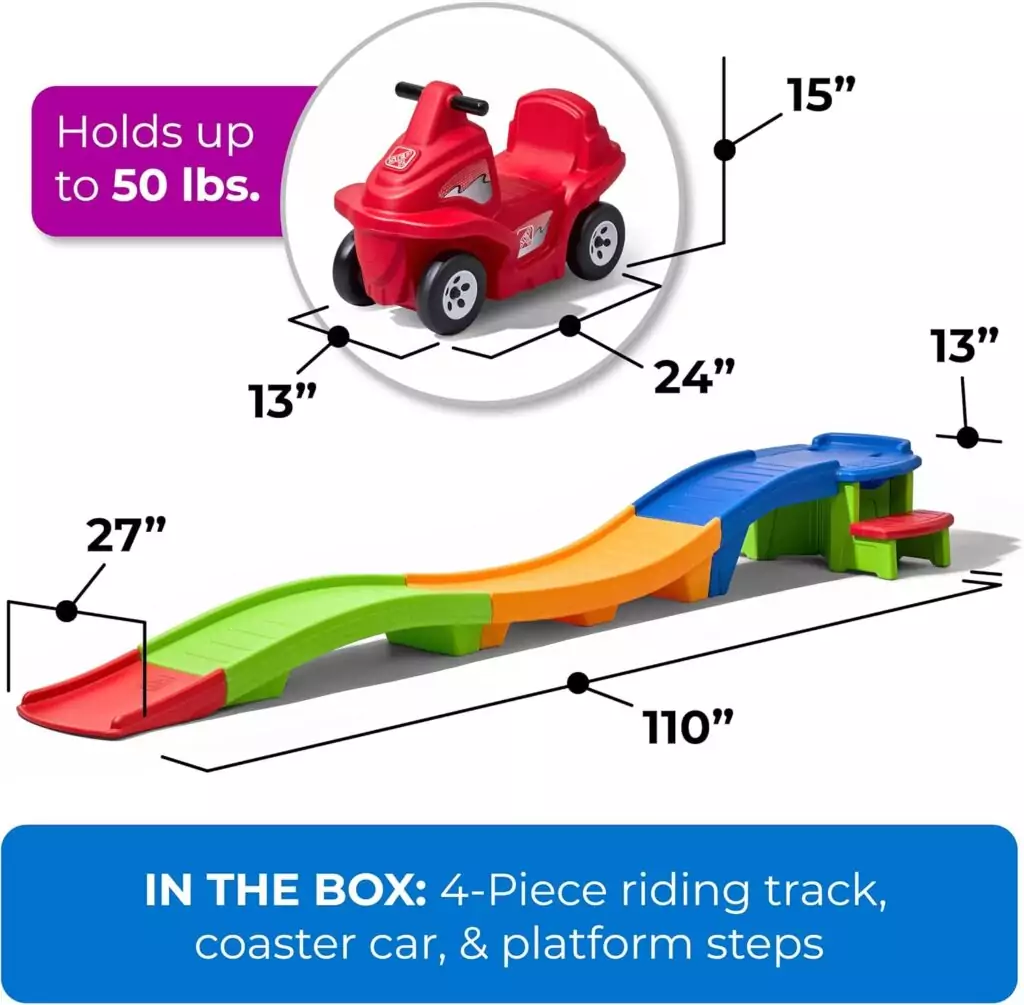 Experience the thrill at Fun Park with our Indoor-Outdoor Push Car Roller Coaster, designed specifically for energetic toddlers' playtime adventures.