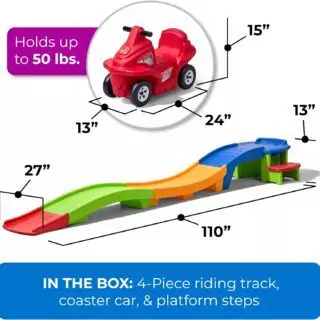 Experience the thrill at Fun Park with our Indoor-Outdoor Push Car Roller Coaster, designed specifically for energetic toddlers' playtime adventures.