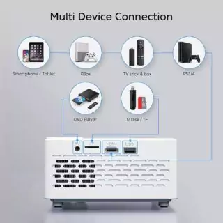 Enhanced Bluetooth Mini Projector offers 1080p HD, ideal for classroom presentations and a seamless learning experience.