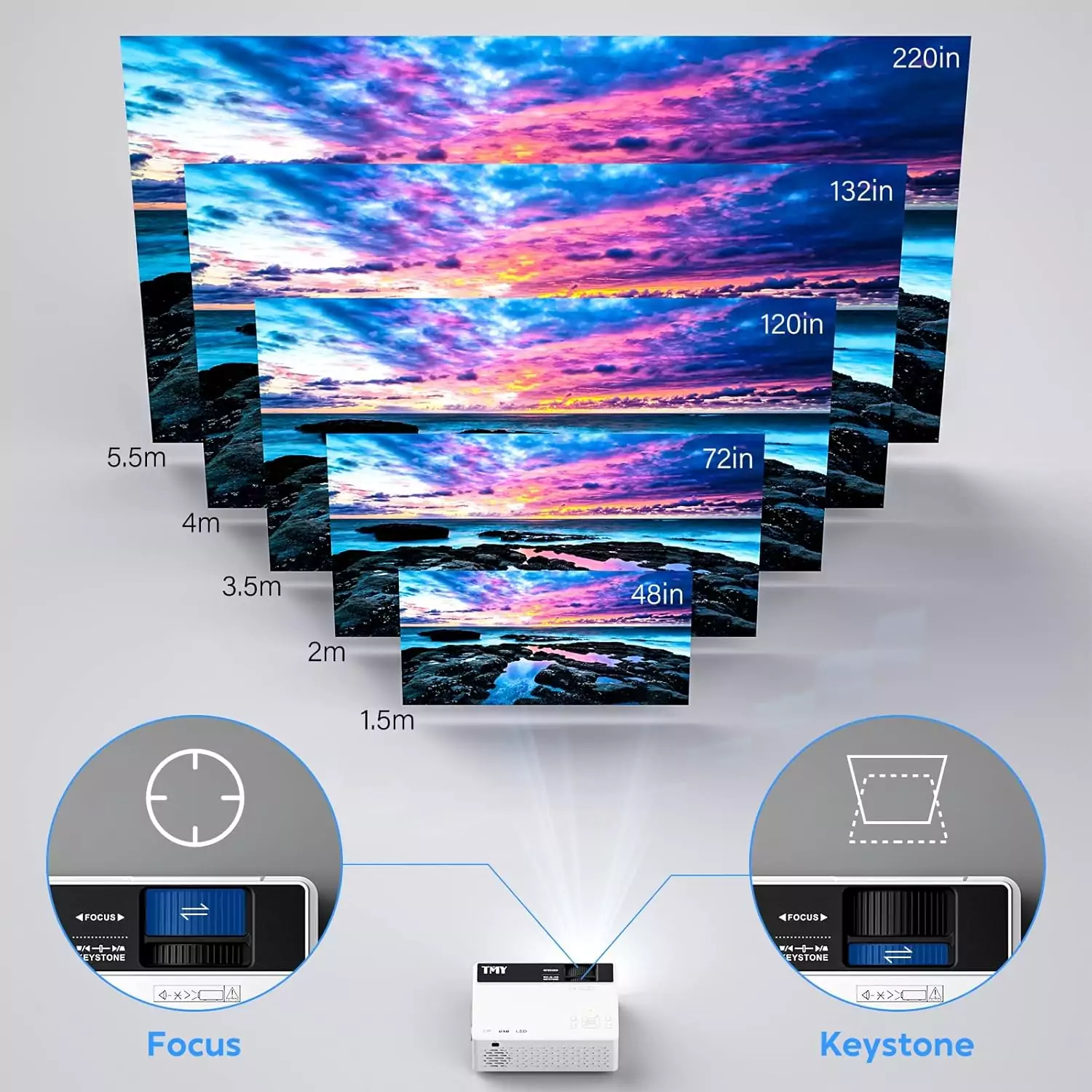 1080p Full HD Portable Bluetooth Mini Projector for Educators: Enhance presentations with easy setup and seamless connectivity for classroom environments.