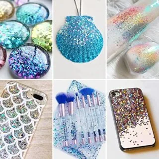 Emerald Green Holographic Sparkle Resin, 4oz, perfect for classroom crafts, adds vibrant, shimmering effects to creative projects.