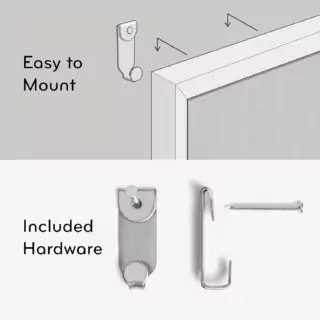 Rustic farmhouse linen message board with white frame, ideal for teachers to display messages in classrooms; perfect for a vintage-inspired decor.