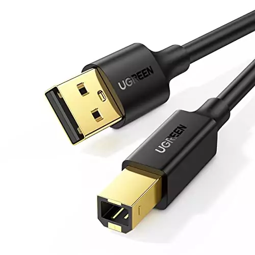 High-Speed USB Printer Cable for HP, Canon, Brother, Epson; Perfect Connectivity Solution for Educators Seeking Reliable, Fast Printing Options.