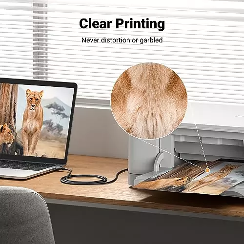 Ugreen 5ft USB A to B Printer Cable: High-speed connectivity ideal for HP, Canon, Brother, Epson printers; perfect for educators' setups.