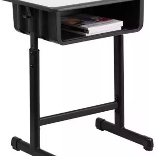 Versatile height-adjustable student desk ideal for both modern classrooms and remote learning, promoting ergonomic comfort and adaptability.