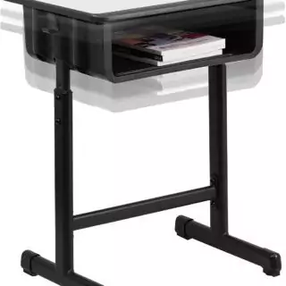 Height adjustable student desk ideal for classroom and remote learning, enhancing comfort and productivity with customizable height settings.