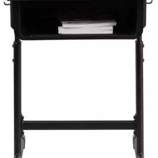 Height adjustable student desk ideal for both classroom and remote learning, promoting comfort and adaptability for diverse educational environments.